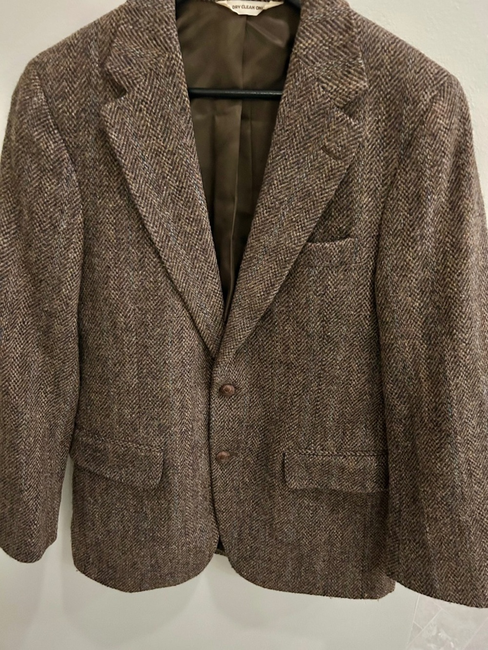 Youth Harris Tweed herringbone sport coat size 34S mint vtg Teen boy classic